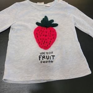 Zara baby girl strawberry 🍓 long sleeve